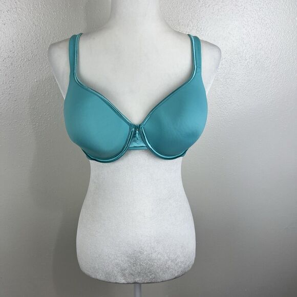 Vanity Fair Bra Women 36D Teal Padded Wired Convertible Strap Smooth T-Shirt Bra - Picture 12 of 13